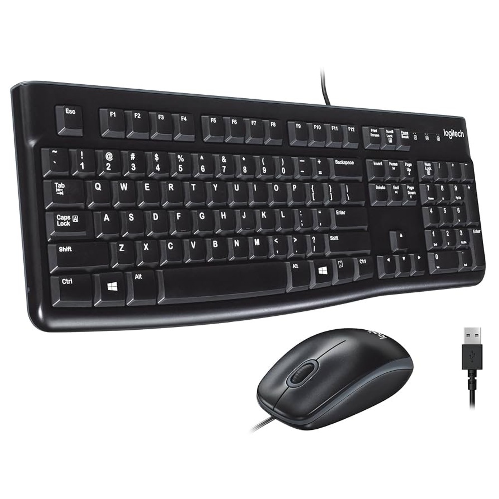 Logitech Logitech MK120 Wired Keyboard and Mouse Combo Black